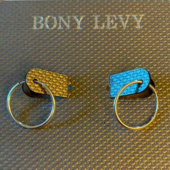 BONY LEVY 14K White Gold 12mm Huggie Hoop Earrings - Picture 2 of 11